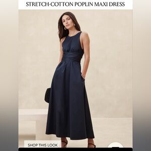 Banana Republic Stretch Poplin Maxi Dress